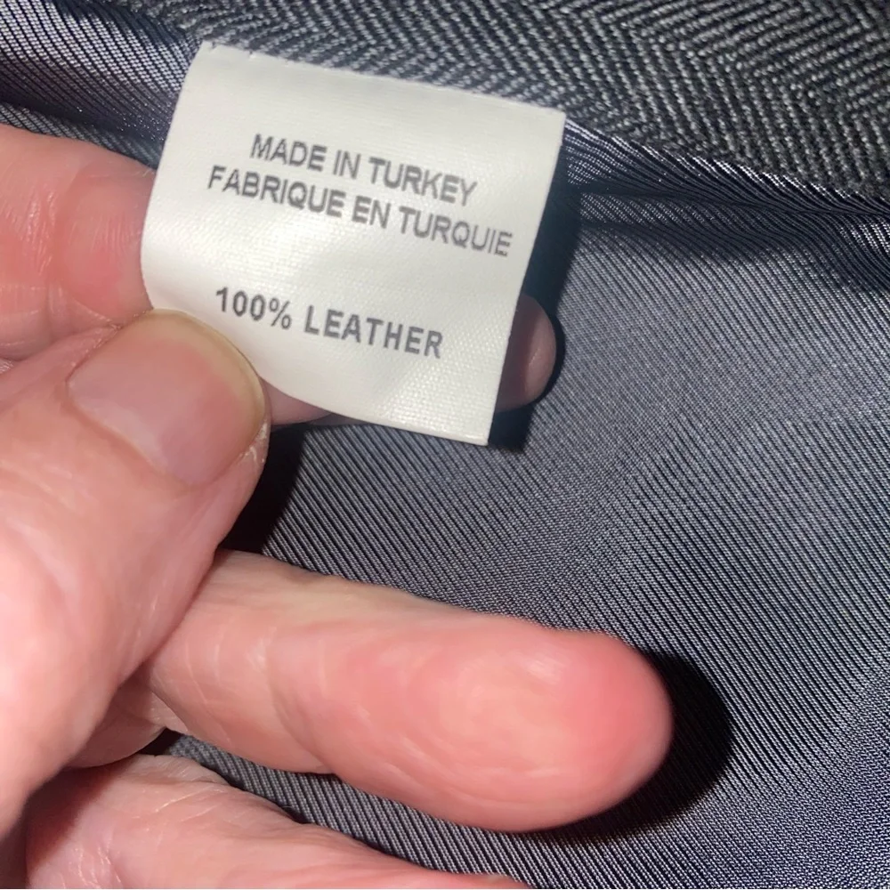 Theory Men's Dark Green Leather Zip Up Jacket, M - Picture 11 of 12